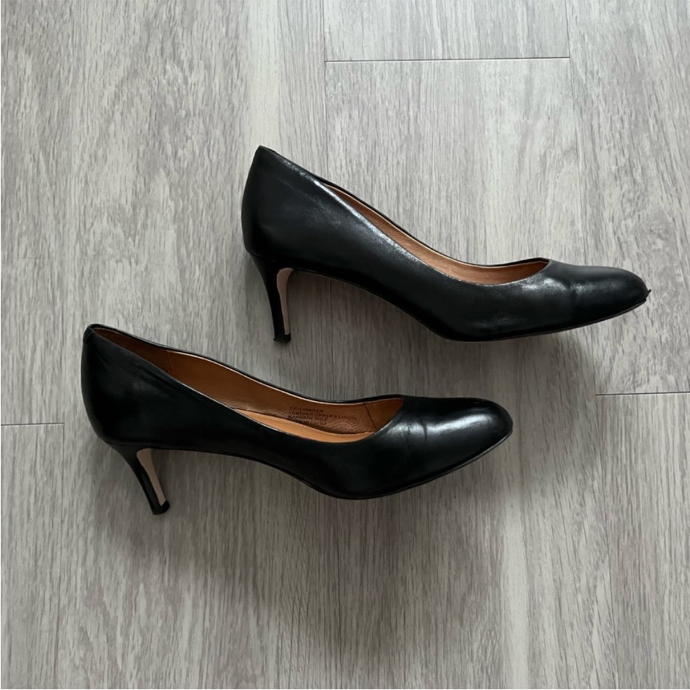 Corso Como Black Leather Kitten Heel Pumps Women’s Size 8M Classic Career Office